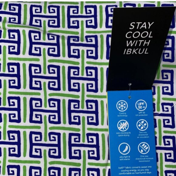 NWT IBKUL Long Sleeve Top Geo Key Navy Green Golf Tennis Pickleball COOLING XXL - Picture 6 of 9